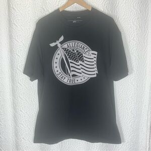 ALLEGIANCE Patriotic Flag Print Black Short Sleeve Tee